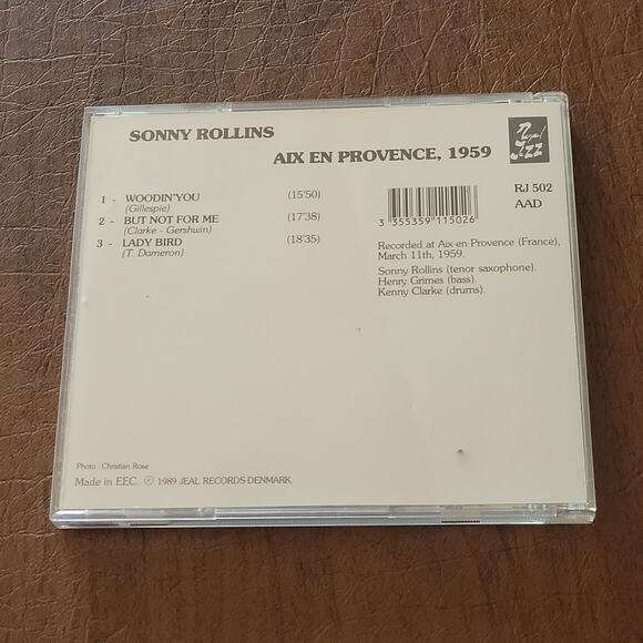 Vintage Sonny Rollins Aix en Provence, 1959 Import Audio CD Made in EEC @1989 - Picture 2 of 9